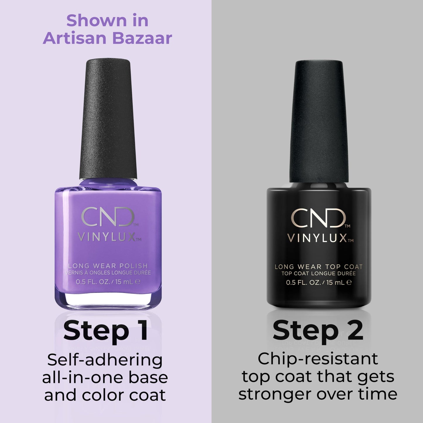CND Vinylux Longwear Purple Nail Polish, Gel-like Shine & Chip Resistant Color, Lilac Longing, 0.5 fl. oz