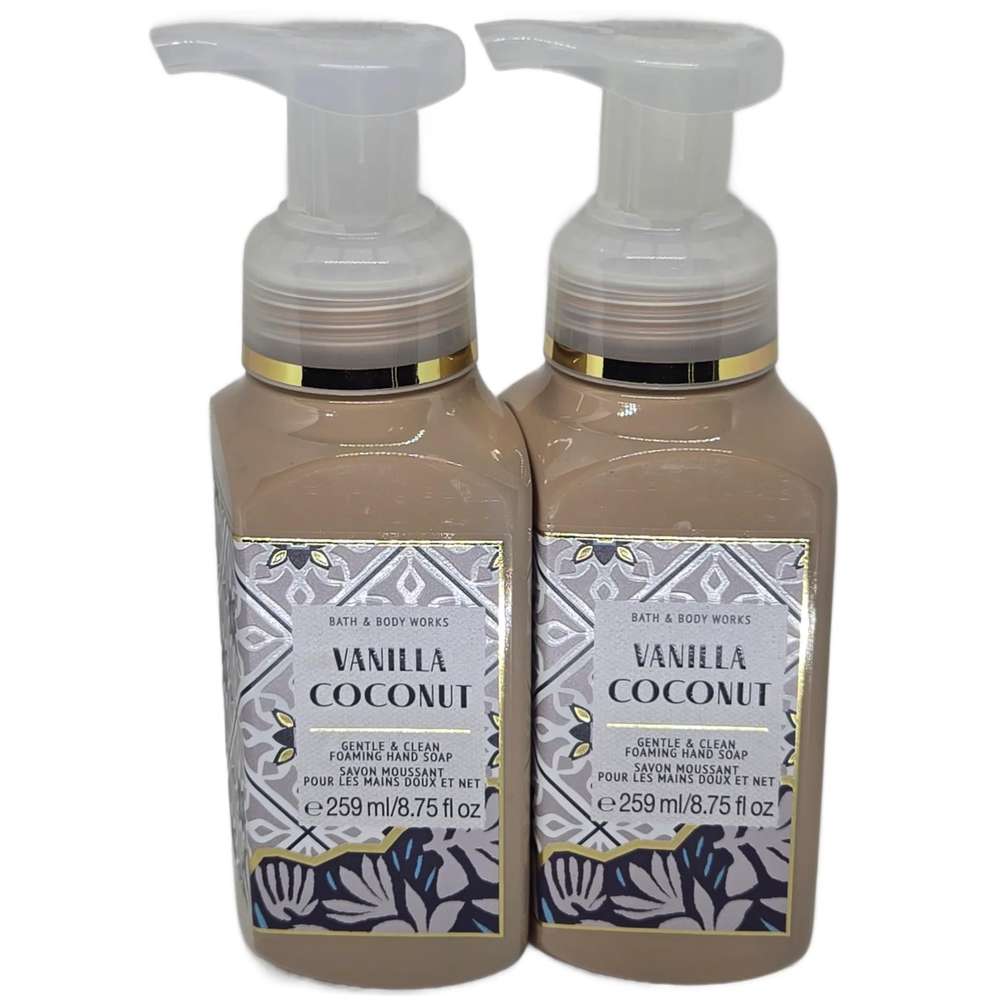 Bath and body works VANILLA COCONUT Gentle Foaming Hand Soap (Set of 2)