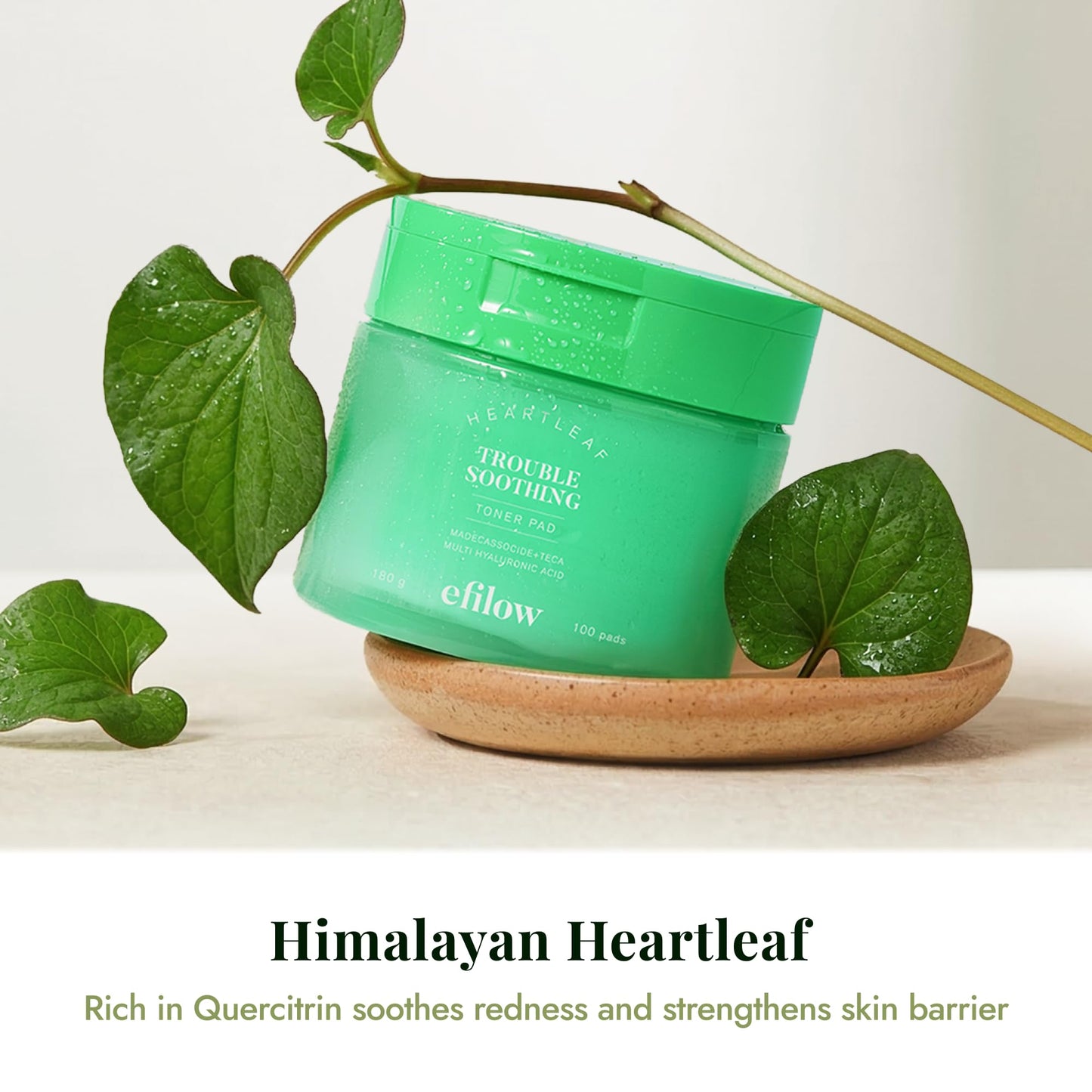 EFILOW Himalayan Heartleaf Madecassoside Soothing Toner Pads, 100 Pads (6.08 fl oz) – Ultra-Thin Calming Pads for Blemish Care & Skin Barrier Support