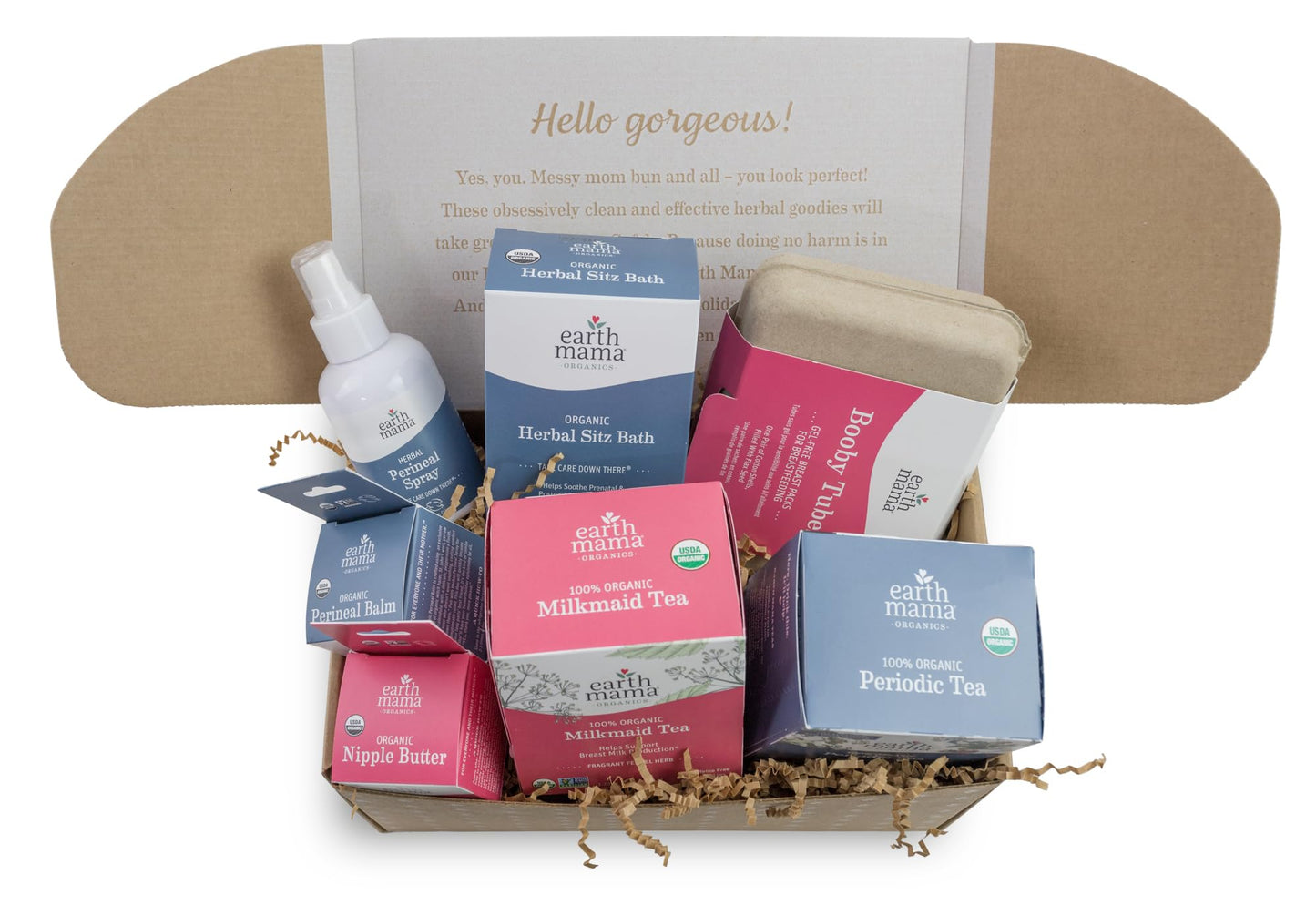 Earth Mama Postpartum Recovery Collection - 7 Pack - Nipple Butter, Perineal Spray, Perineal Balm, Herbal Sitz Bath, Milkmaid Tea, Periodic Tea & Booby Tubes - Thoughtful Gifts for New Moms