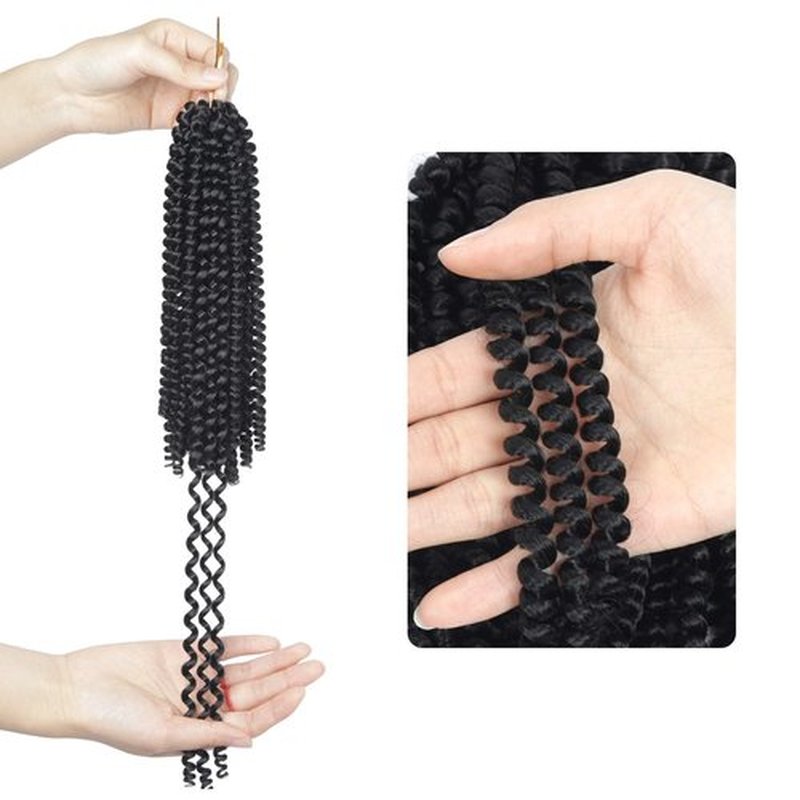 Bileaf 6 Packs Spring Twist Hair 8 Inch Spring Twist Crochet Hair Fluffy Spring Twists Bomb Twist Synthetic Fiber Spring Twist Crochet Braids Low Temperature Braiding Hair 1B