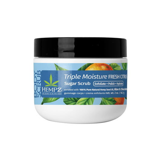 Hempz Mini Sugar Body Scrub - Triple Moisture Fresh Citrus | Travel Size 2 oz.
