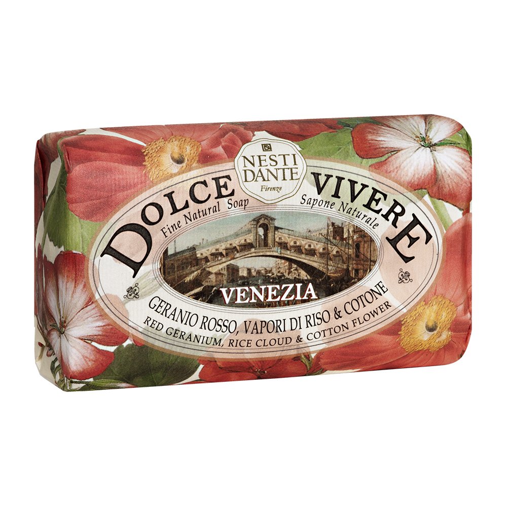 Nesti Dante Dolce vivere italian triple-milled bar soap, venezia - red geranium, 250 Grams