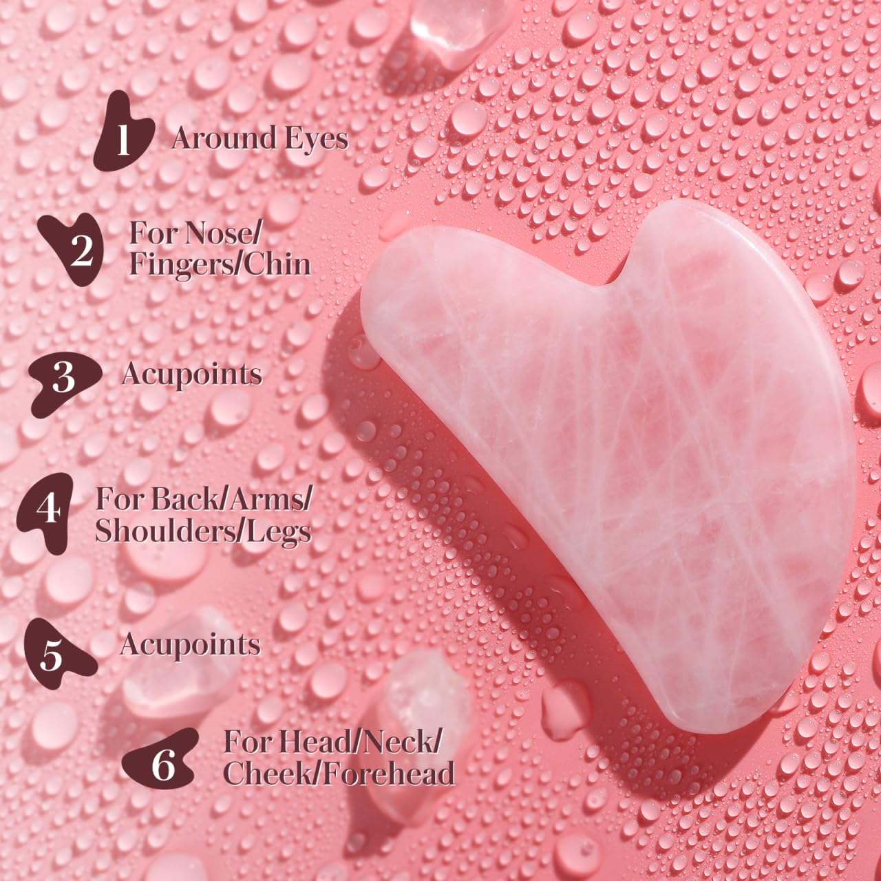 Gadpiparty Natural Jade Gua Sha Facial Massager Tool 3.14X1.96In Pink Scraping Plate for Face Eye Relaxation Skin Hydration Circulation Massage