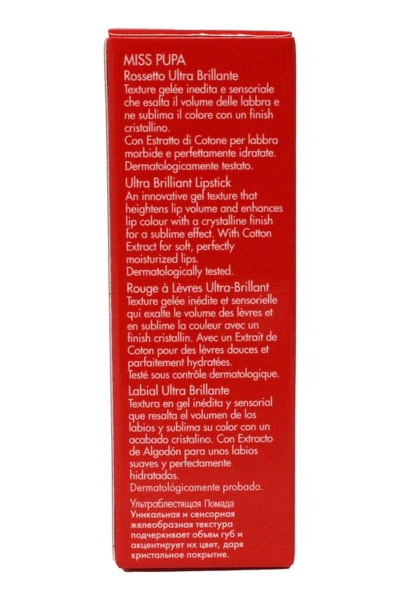 Pupa Milano Miss Milano Lipstick - Creamy, Ultra Pigmented Color For Lips - Nourishing Formula - Crystal-Effect Lipstick - Ultimate Boost Of Volume And Hydration - 200 Pink Sorbet - 0.071 OZ