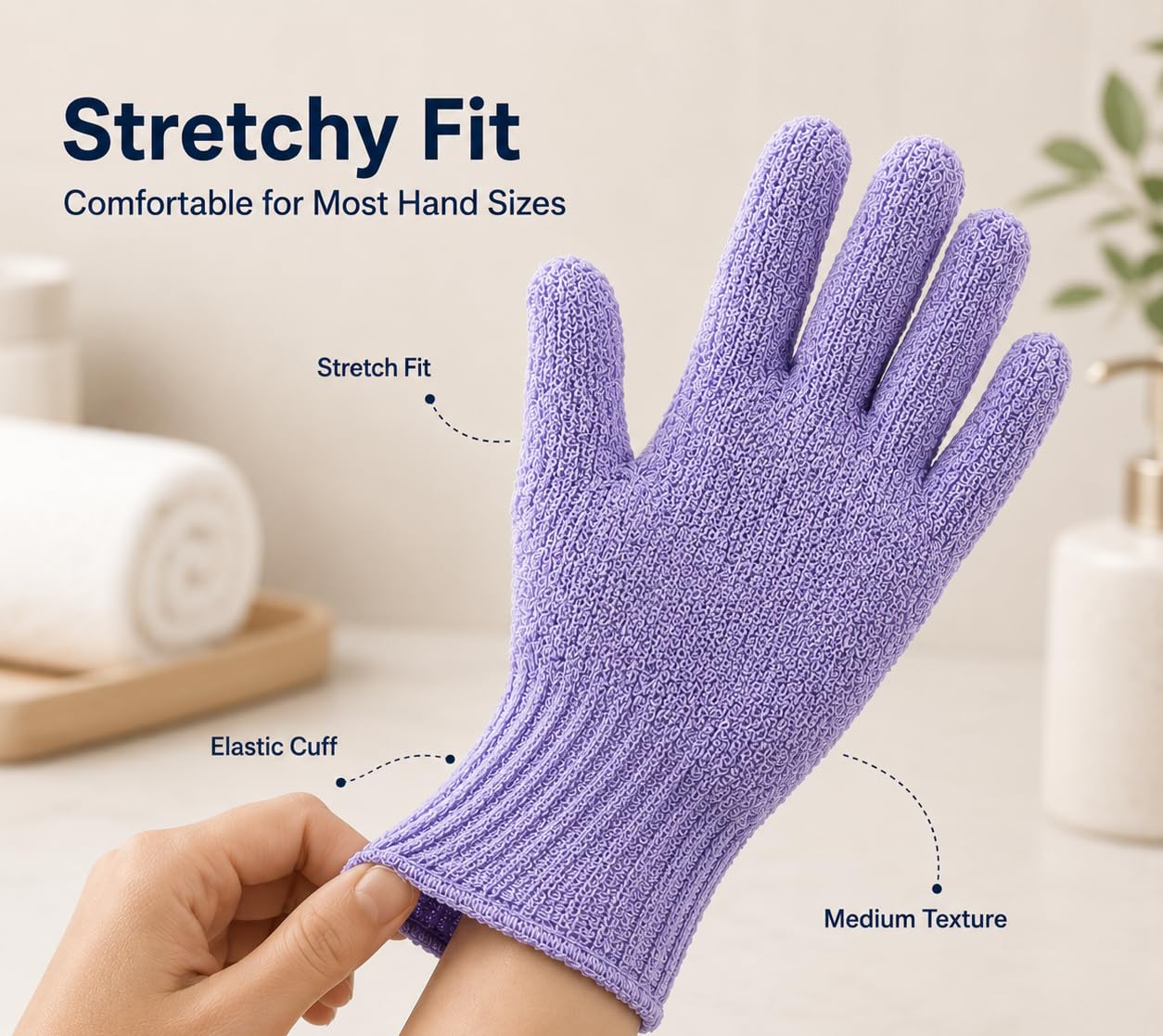 ATB 4 Pairs Exfoliating Gloves - Premium Scrub Wash Mitt for Bath or Shower - Luxury Spa Exfoliation Accessories for Men and Women