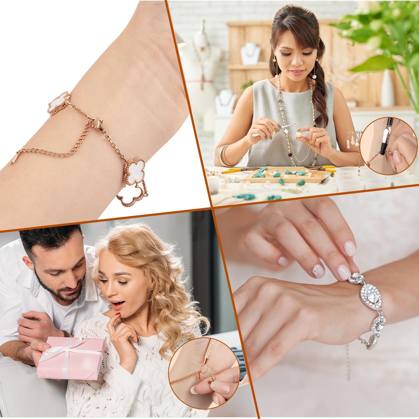 Vnsuyo 2 Pcs Bracelet Helper Tool, Portable Bracelet Helper Easy to Put on Yourself, Fastener Helpers Tool for Jewelry Clasps, Necklace, Zippers, Crafts
