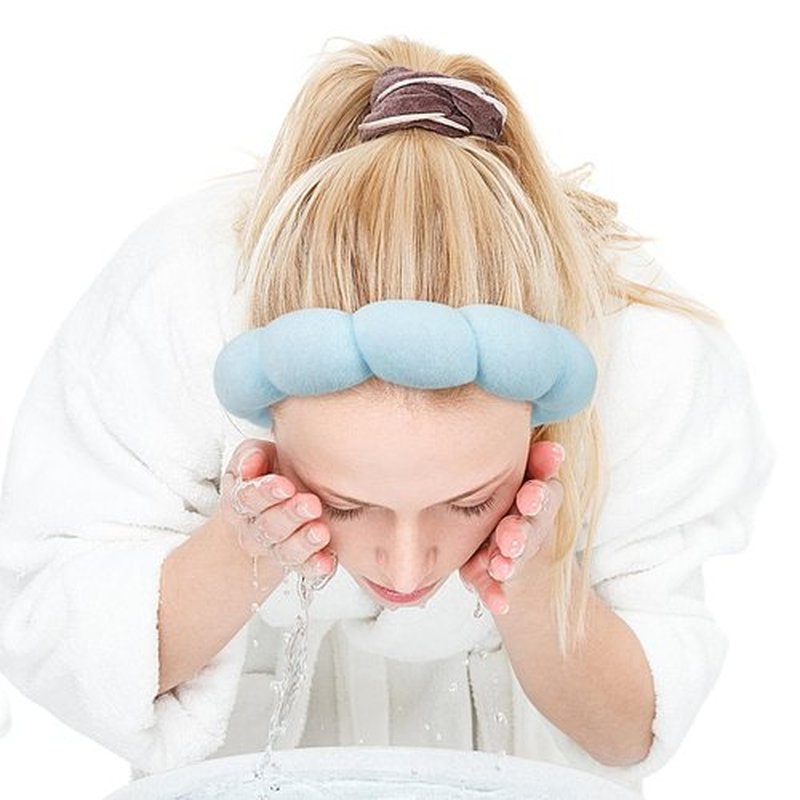 Zkptops Spa Headband for Washing Face Wristband Set Sponge Makeup Face Wash Blue Headband Wrist Towels Bubble Soft Sponge Hairband for Women Girls Puffy Winter Non Slip Thick Thin Hair Accessory