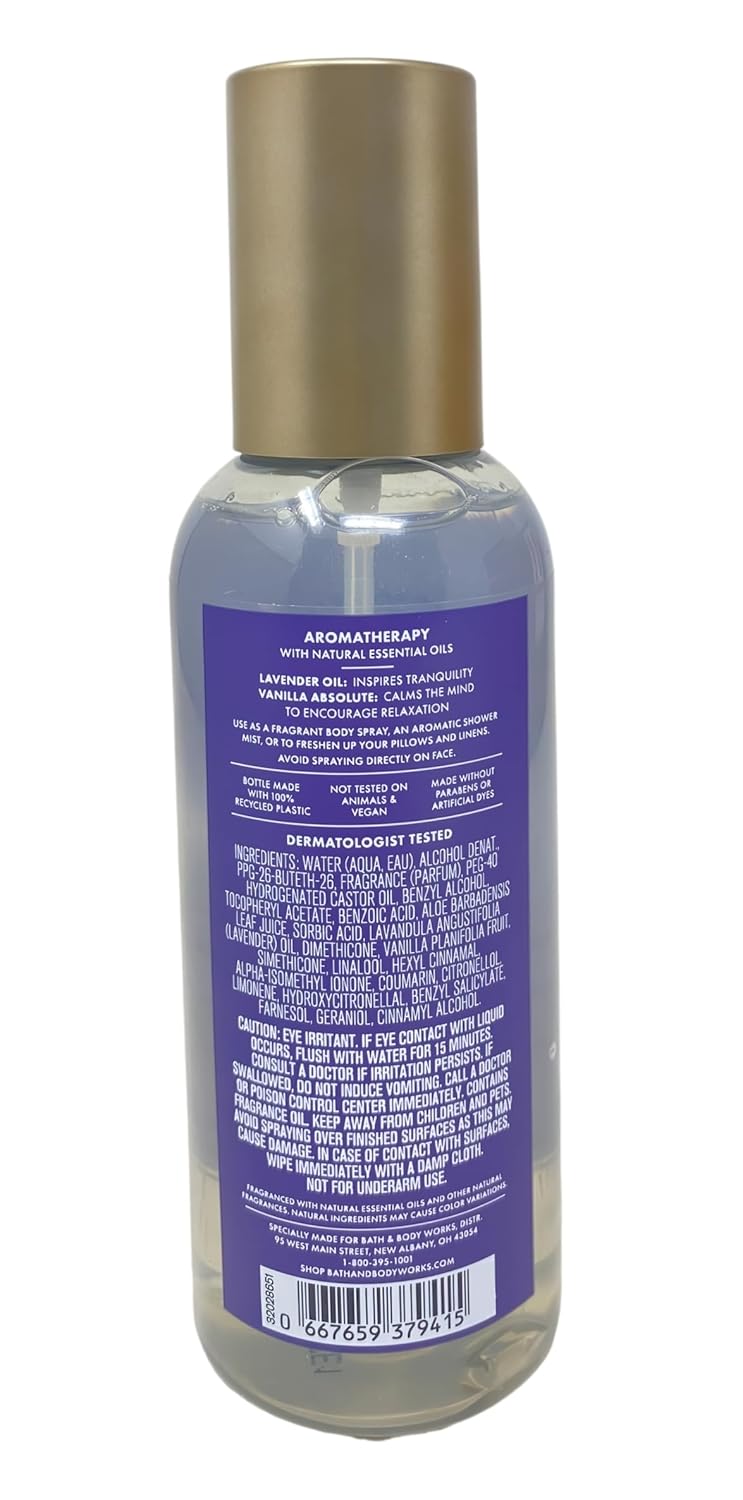 Aromatherapy Sleep Lavender & Vanilla Essential Oil Mist | Hydrating Body Cream & Wash Set
