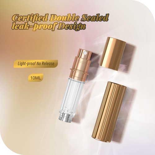 YIERSO 10ml Perfume Atomizer Travel Refillable,Bottom-Filling Fragrances Perfumes Bottle,Mini Cologne Dispenser, Portable Sprayer Pocket Size for Women Men Cruise Car Trip Gift 0.34oz (Gold)
