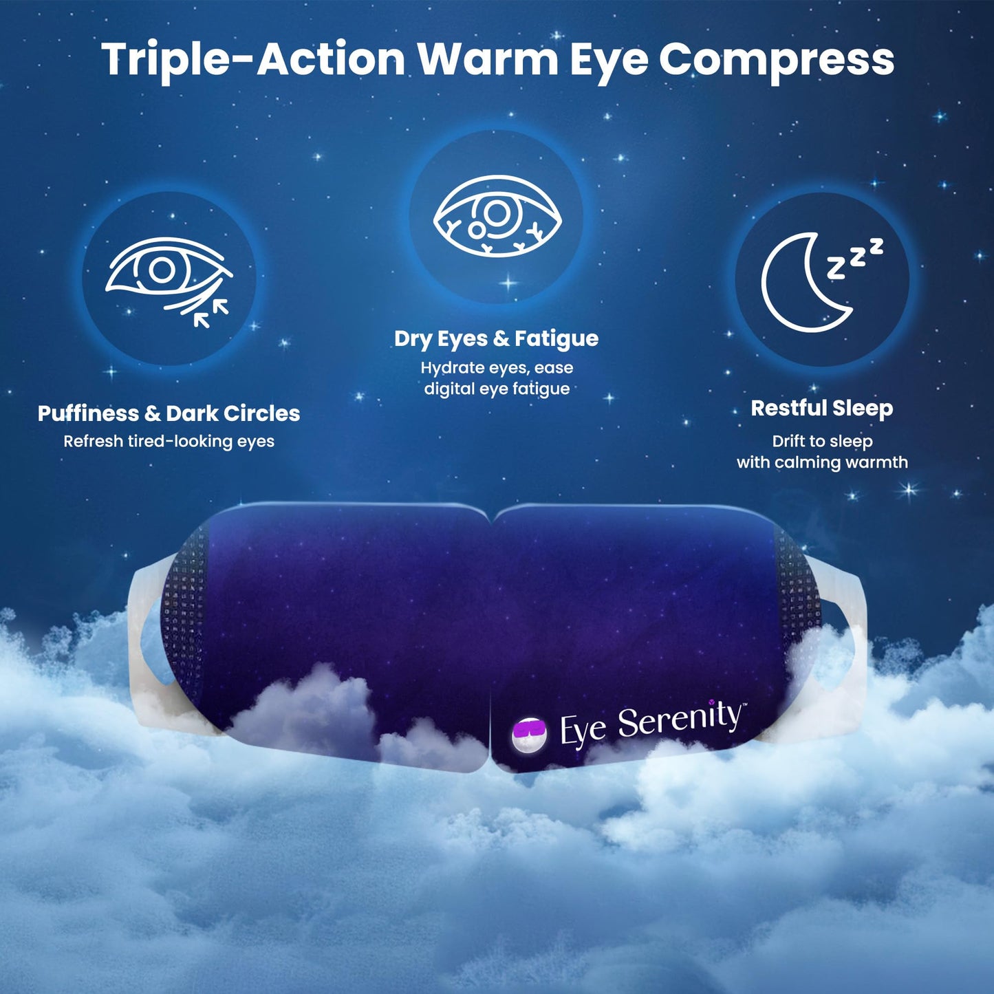 Lure Essentials Eye Serenity Steam Eye Mask, Heated Eye Mask, Self Heating Warm Compress for Dry Eyes, Fast Relief for Stye, Puffy Sensitive Eyes, Moist Heat, Gift for Women and Men - Unscented