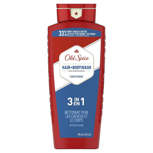 Old Spice High Endurance Hair & Body Wash for Men, Conditioning Cleanser, 24 Fl Oz (Pack of 4)