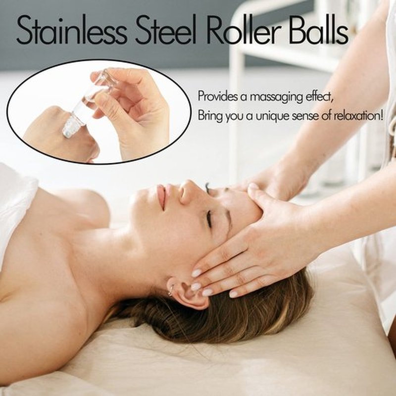 6 Pack Essential Oil Roller Bottles, 10ml Roller Balls for Essential Oils, Clear Glass Roller Bottles, Roll on Bottles with Stainless Steel Roller Balls, Labels, 1*Openers, 1*Funnels, 1*Dropper