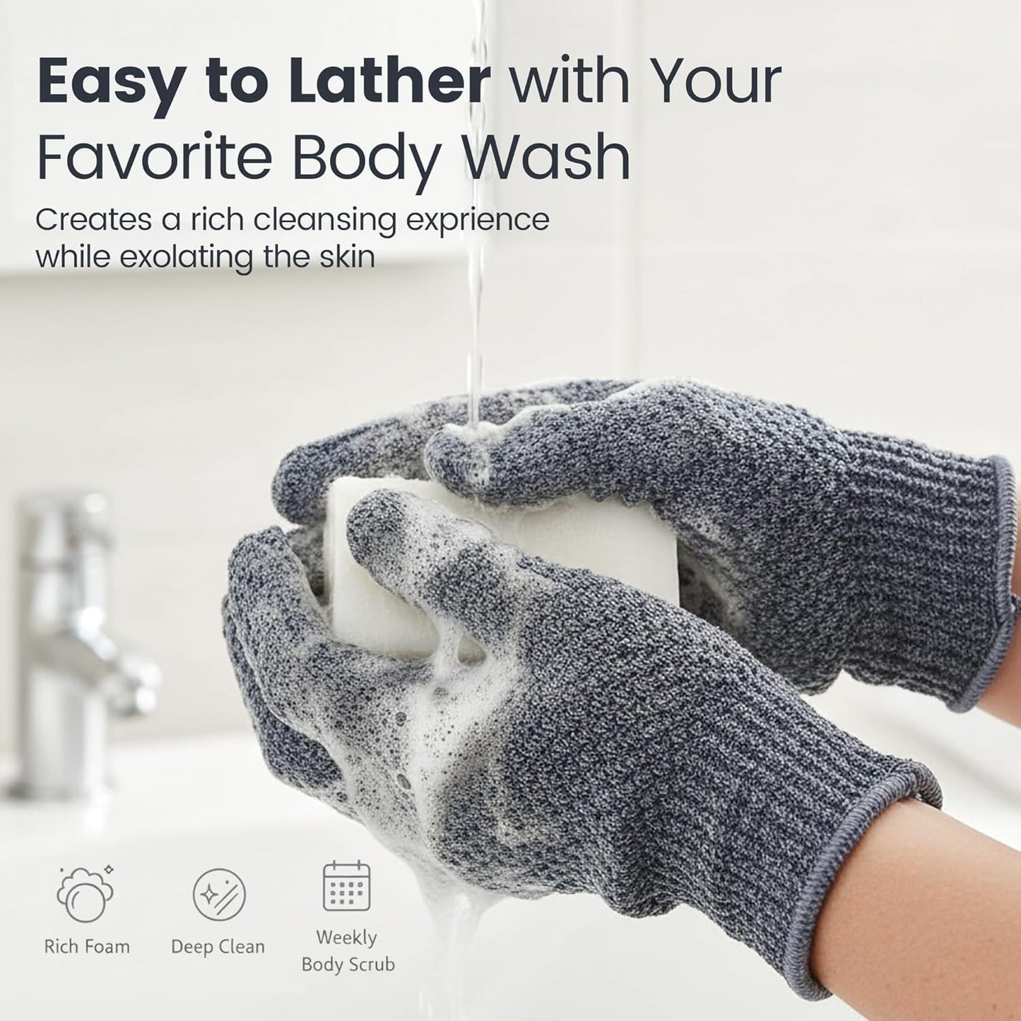 Yiclick 12Pcs Heavy Exfoliating Gloves, Body Scrub Glove For Shower Bath, Body Scrub Exfoliator, Exfoliating Body Scrubber for Bath Shower Exfoliation, Exfoliate Sponge Loofah Washcloth Mitt Men Women