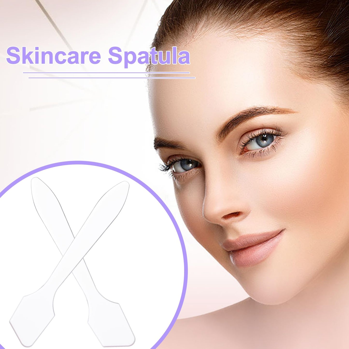 Pndeyo 100pcs Mini Plastic Makeup Spatula, Disposable Cosmetic Cream Spatulas Spoon, 3.2" Skincare Scoop Applicator Facial Massage Beauty Tools for Mixing and Sampling Face Eye Cream- White