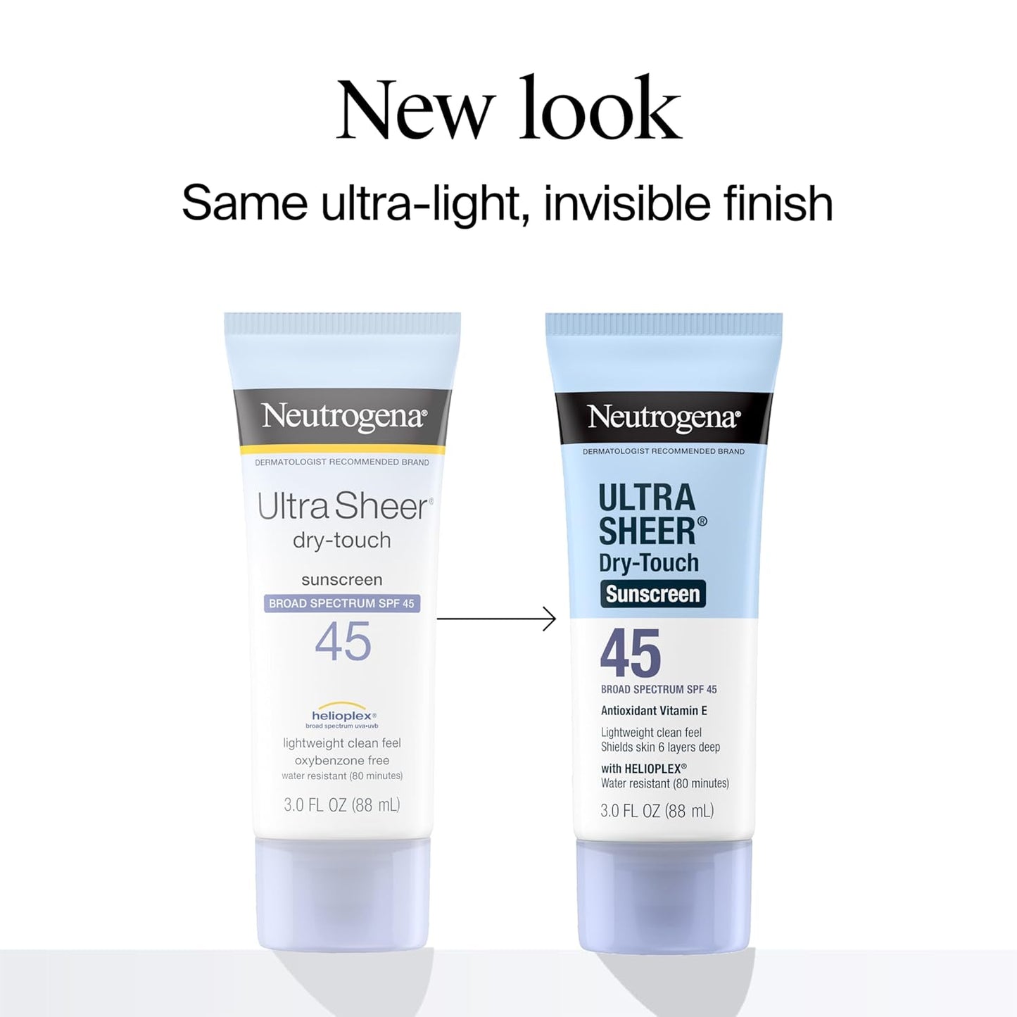 Neutrogena Ultra Sheer Dry-Touch Sunscreen For Face & Body, SPF 45 Broad Spectrum UVA/UVB Protection, Lightweight Water Resistant & Non-Greasy, Travel Size Sunscreen, 3 fl. oz Pack of 3