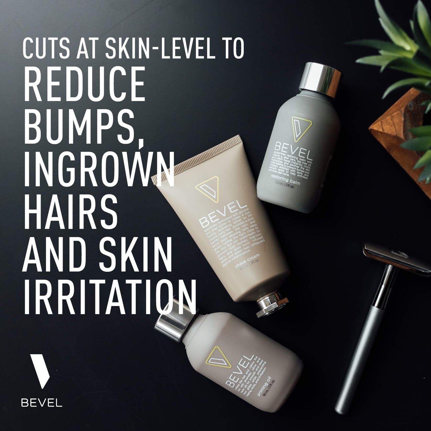 Shaving Kit for Men by Bevel - Starter Shave Kit, Includes Safety Razor, Shaving Brush, Shave Creams, Oil, Balm and 20 Blades. Clinically Tested to Help Prevent Razor Bumps