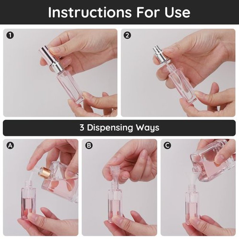 Segbeauty 5pcs Perfume Atomizer Travel, 10ML Mini Refillable Perfume Bottle Sprayer, Travel Cologne Sprayer Portable Glass Fine Mist Cosmetic Container Dispenser Set for Fragrance Makeup Toiletries