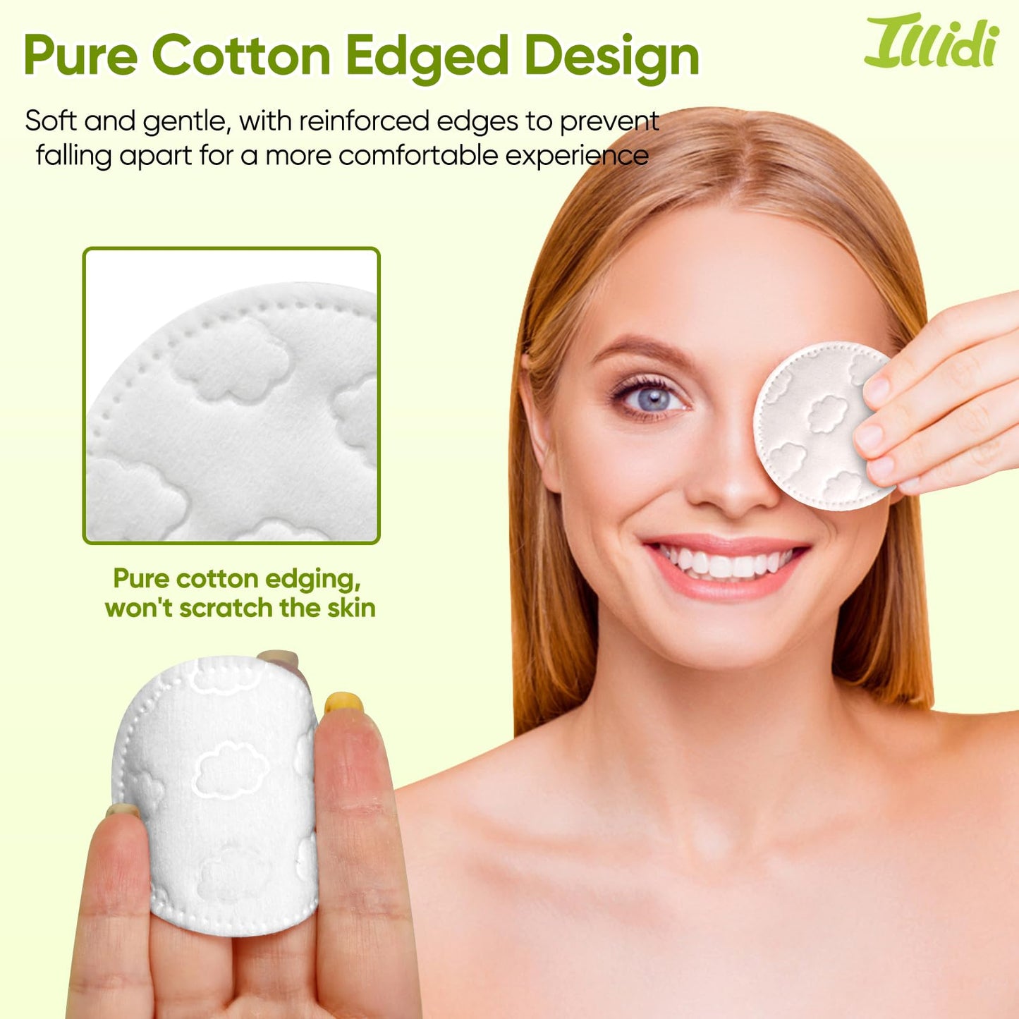 Boxed 300-Count Embossed Cotton Rounds – 3 Unique Patterns, Lint-Free, Dual-Sided, Soft & Durable, Ideal for Makeup Removal, Skincare, Nail Polish, and Baby Care