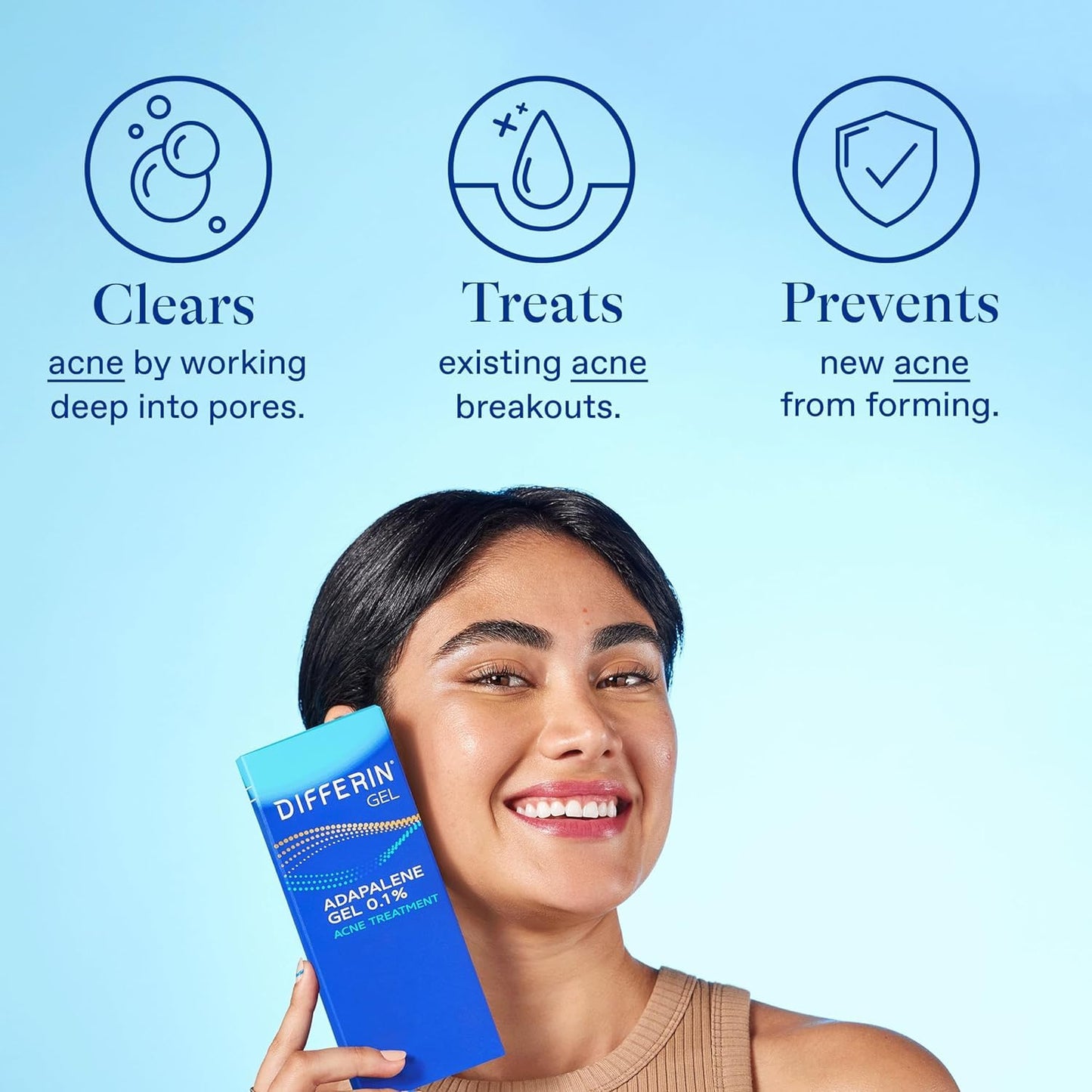 Differin Acne Treatment Gel & Power Patch Set - 36 Acne Patches (18 Large, 18 Small) with 0.1% Adapalene - Perfect Mother's Day Gift