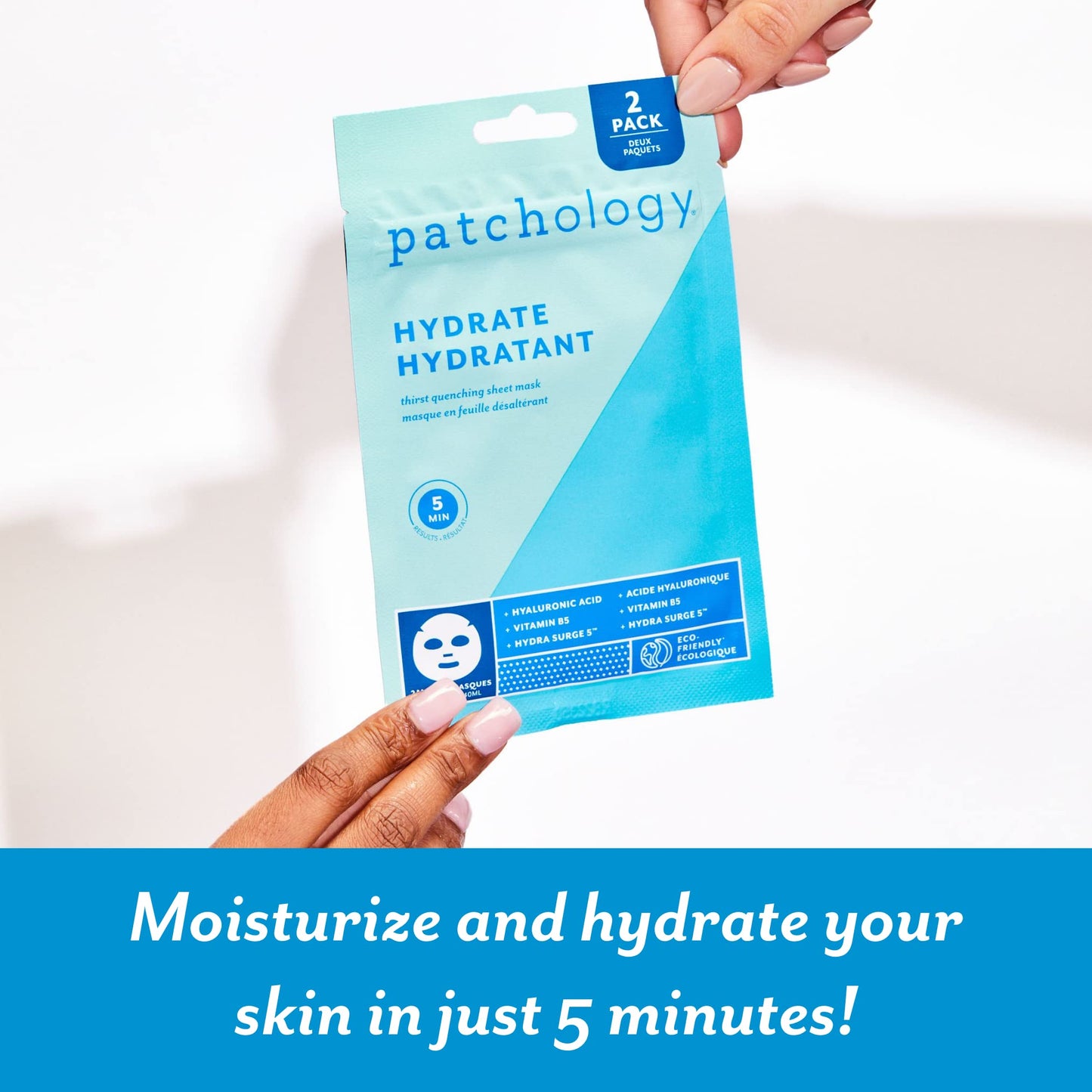 Patchology Hydrate FlashMasque Sheet Mask with Hyaluronic Acid | 2pk