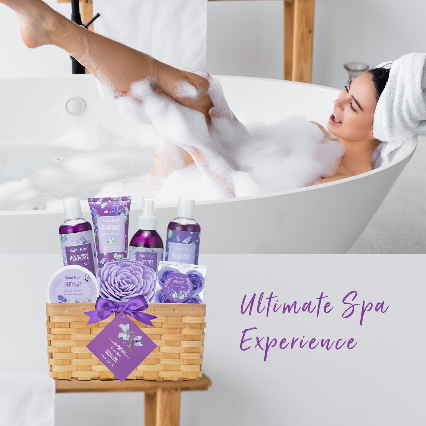 Spa Gift Basket Gifts for Mom, Bath Gift Set for Women Birthday Bath Spa