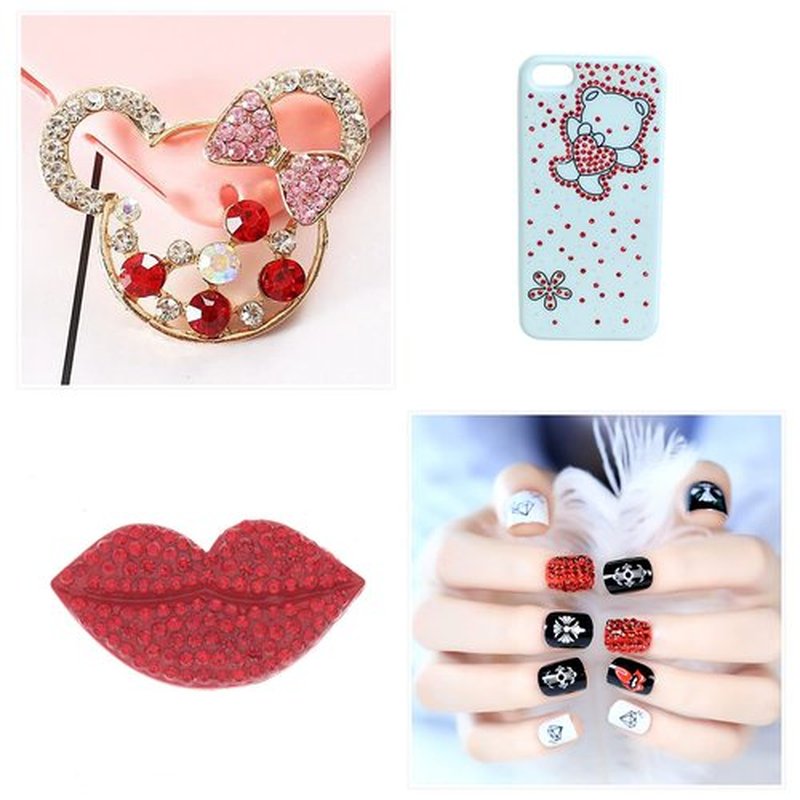 3100Pcs Crystal Red Nail Rhinestones,HOINCO Rhinestones for Nails,Nail Gems and Rhinestones Gems Multi Shapes Nail Charms for Nails Nail Crystal Beads Jewel for DIY Nail Art with Tweezers and Pen