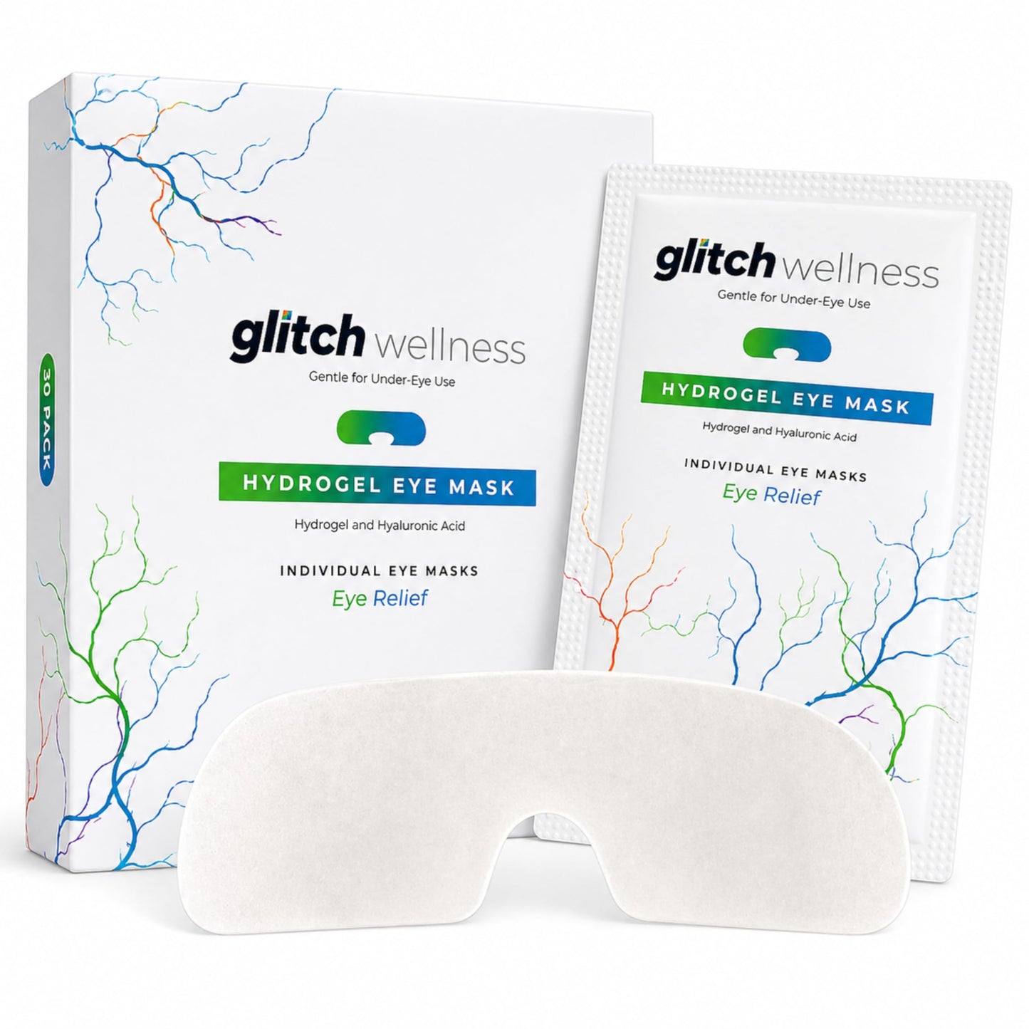 Glitch Cooling Hydrogel Eye Mask - Puffy Eyes, Dark Circles & Fatigue