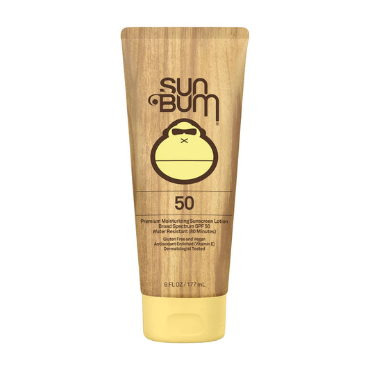 Sun Bum Original Moisturizing Sunscreen SPF 50 Lotion|Reef Friendly Broad Spectrum UVA/UVB Protection|Water Resistant & Non-Greasy Protection,Hypoallergenic,Paraben Free,Gluten Free|SPF 50 6ozTube