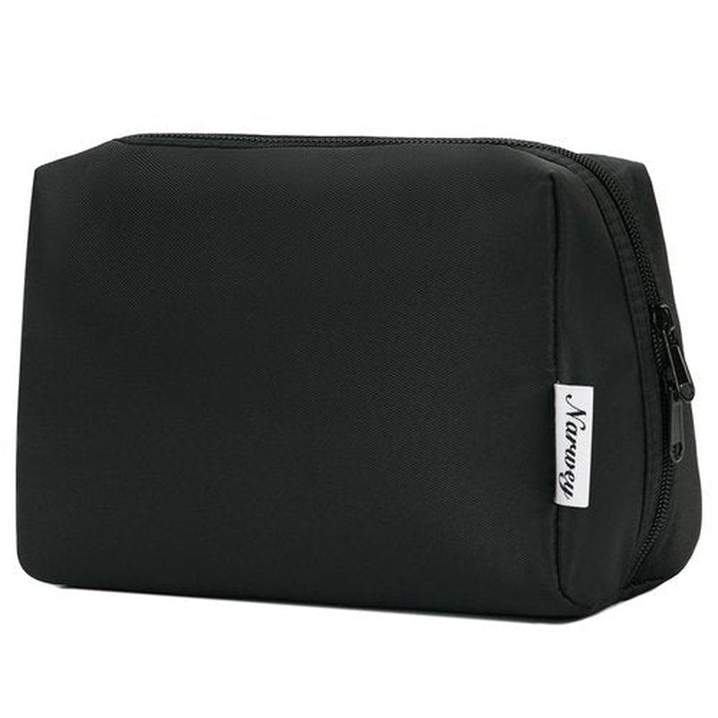 Large Makeup Bag Zipper Pouch Travel Cosmetic Organizer for Women (Large, Black)