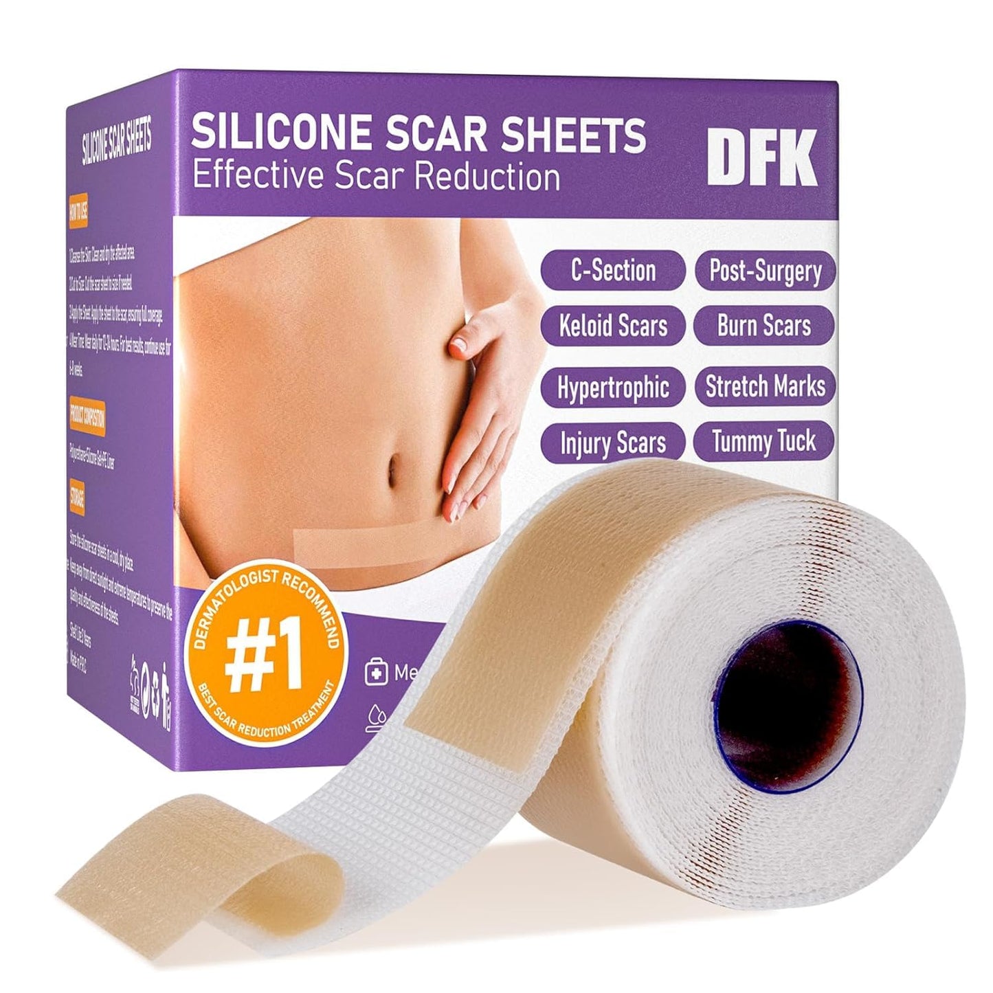 Silicone Scar Sheets, Silicone Scar Tape(1.6"x 118" Roll-3M)