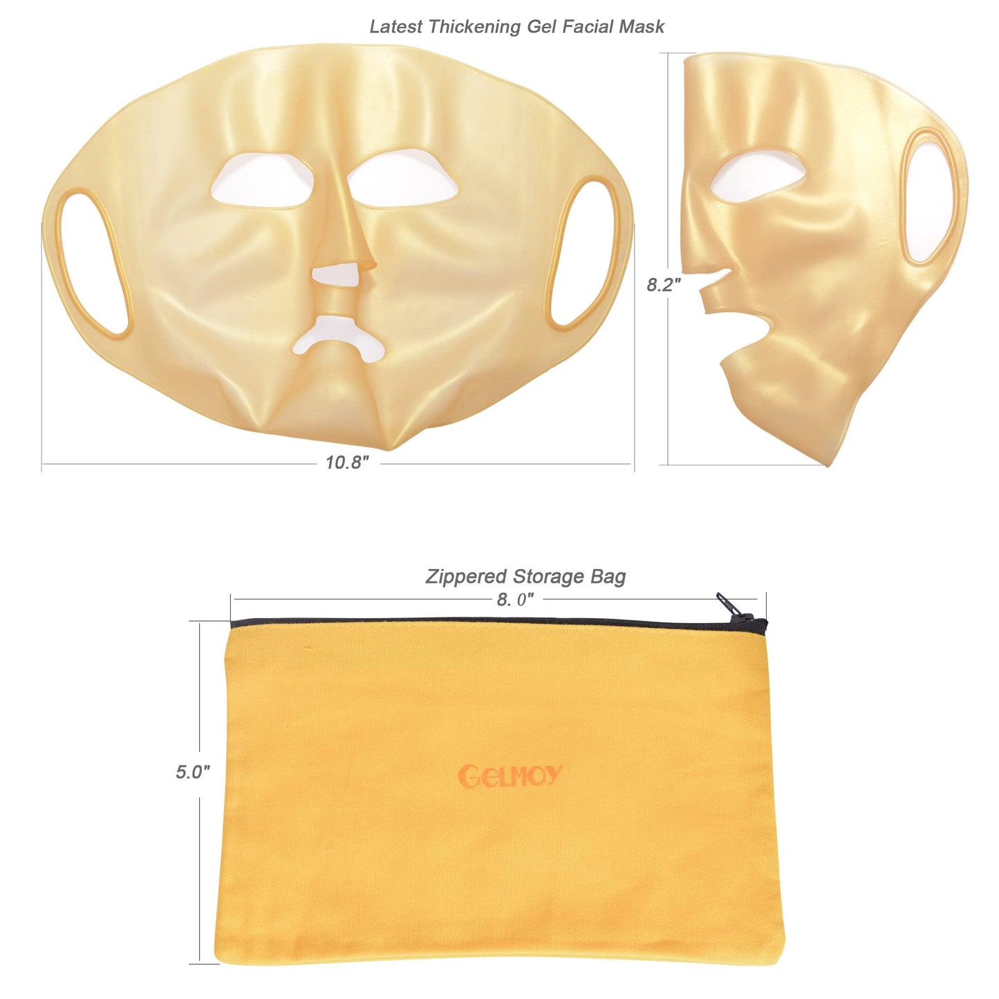 GELMAY 4Sheet 3D Gold Moisturizing Face Mask, Reusable Silicone Facial Mask Cover Hydrotherapy Patch Wrap for Women Skincare Beauty Prevent Evaporation