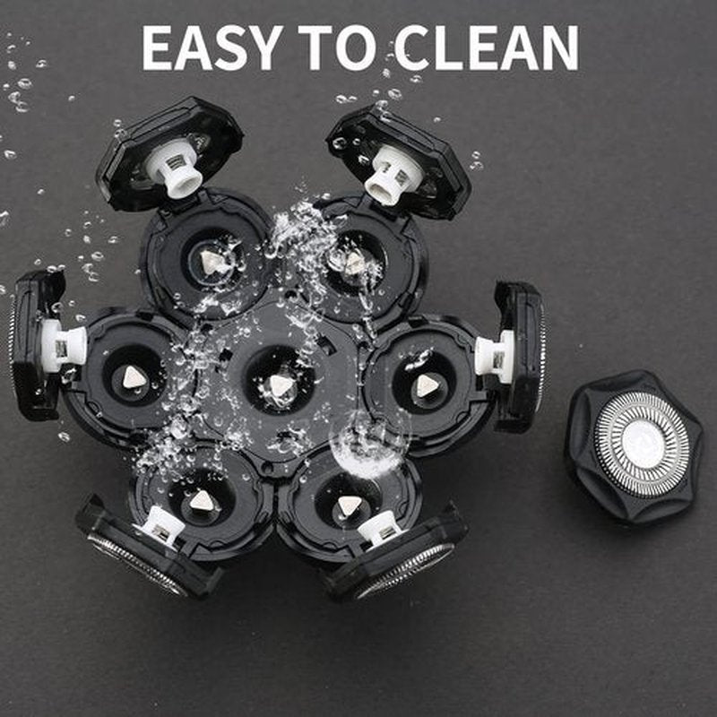 7 Blades Head Shaver Replacement Heads Electric Shaver Head Shaver Universal Replacement Blades Electric Razor for Men (7D Black)
