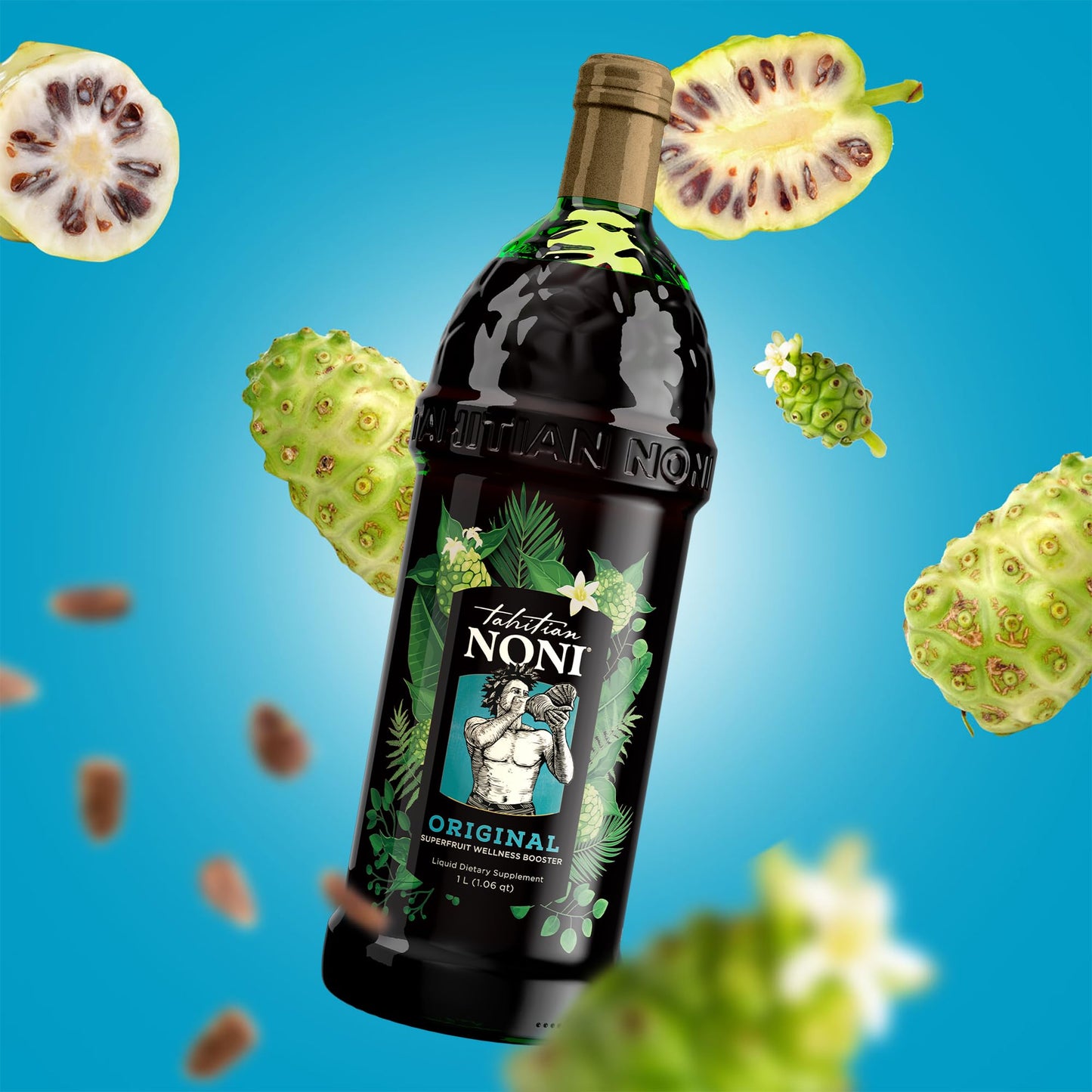TAHITIAN NONI Juice by Morinda, Authentic Pure Noni Fruit Juice, 1L Bottle