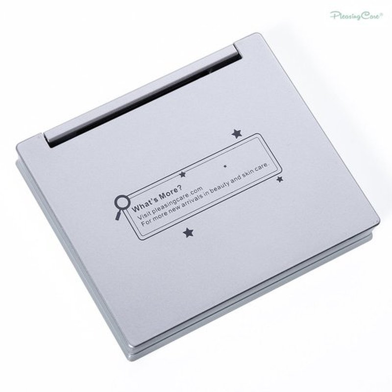 Makeup Mirror with Facial Oil Blotting Paper Sheets – Green Tea 100 Counts, Silver Compact Folding Cosmetic Travel Mirror
