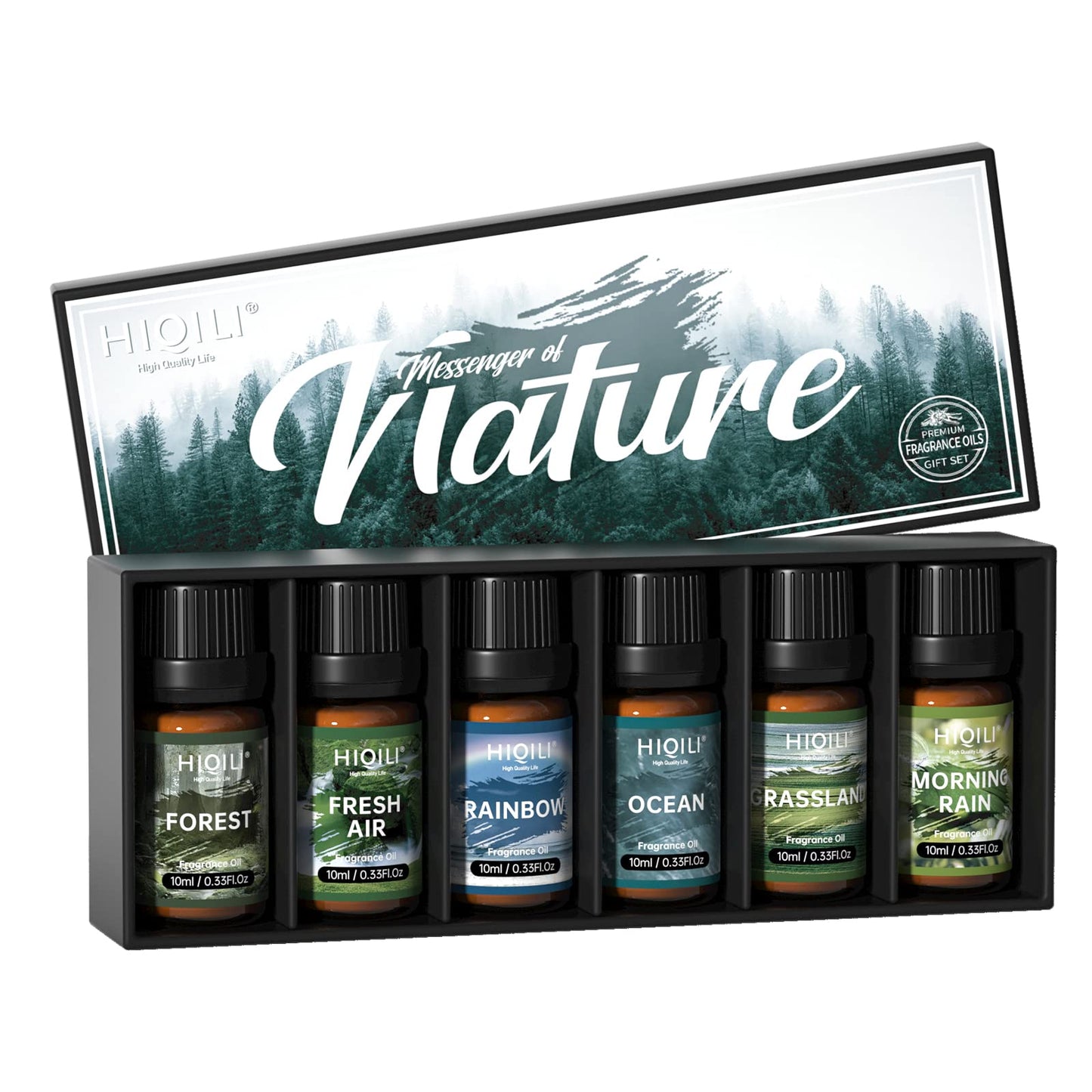 HIQILI Nature Fragrance Oil 6x10ml, Scented Oil for Candle Scents Soap Making & Diffuser, Essential Oils Set for Soy Candles Slime Home Car Aromatherapy, for Men Women Halloween Thanksgiving