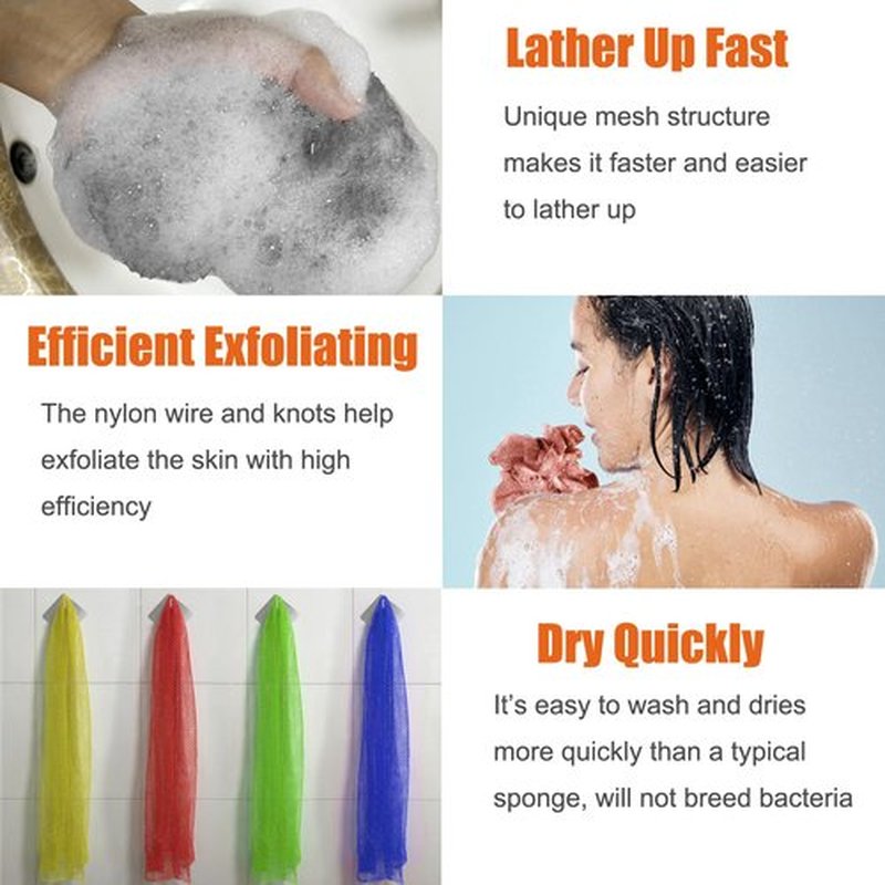 Unifab African Net Sponge Authentic Real African Exfoliating Net Bath Sponge Wash Cloth Exfoliating Washcloth African Net Cloth Body Scrubber for Shower Gray