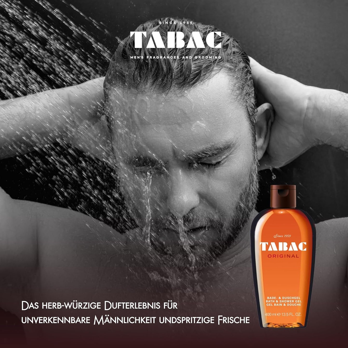 Tabac Original Bath and Shower Gel for Men by Maurer & Wirtz, 16 Ounce