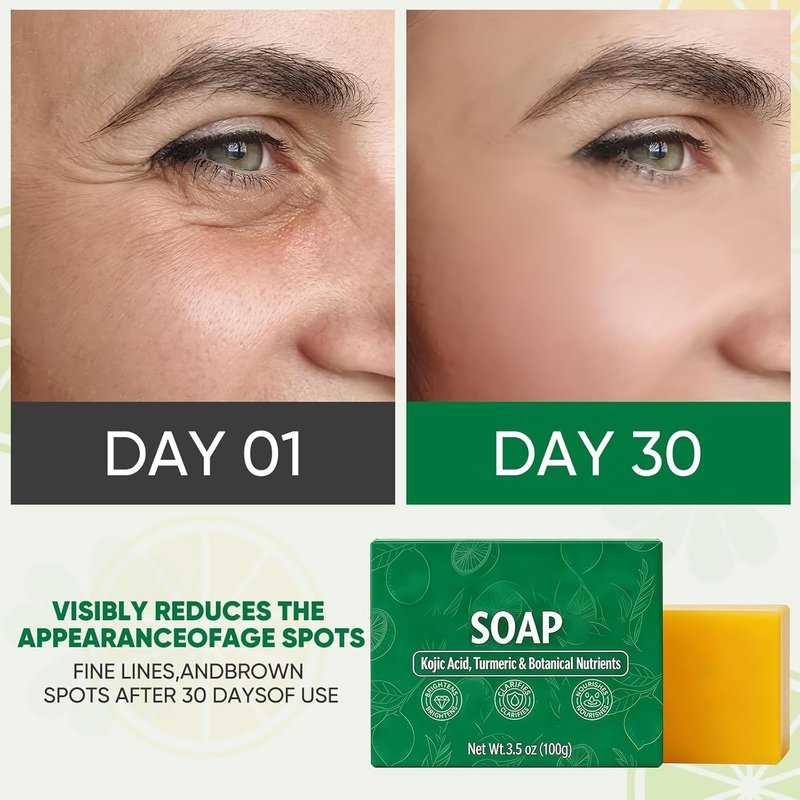 Turmeric Lemon Soap Bar - 2PCS Nourishing & Clarifying for Facial & Body Skin | Ideal for Dry & Oily Skin