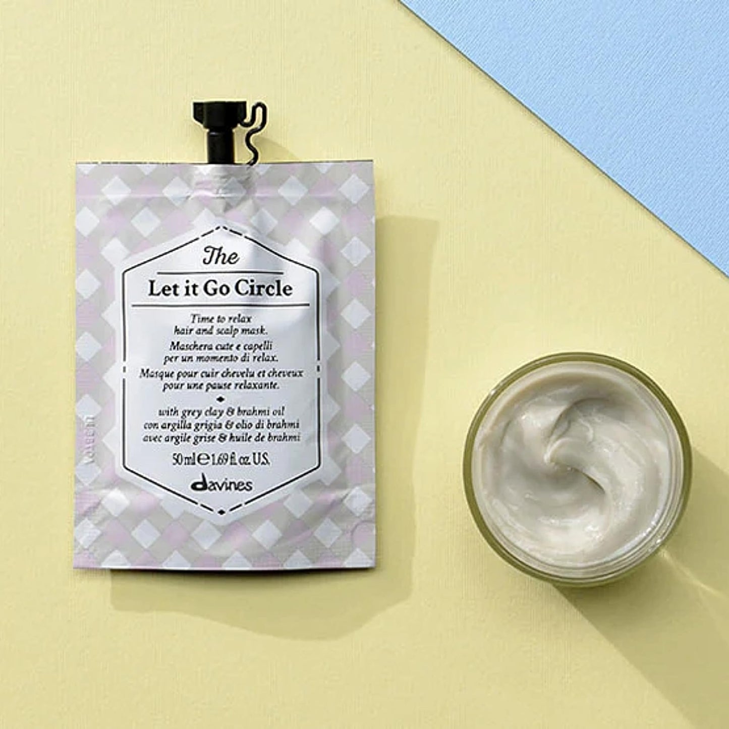 Davines The Let It Go Circle, Relaxing Scalp & Hair Mask - Softening & Moisturizing Treatment De-Stresses with Brahmin Oil & Sweet Orange - Weightless Hydration, 1.69 Fl Oz