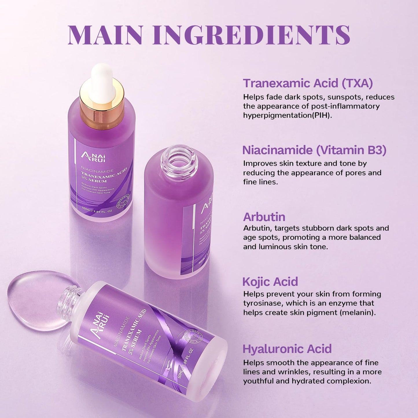 ANAI RUI Starter 5% Tranexamic Acid Serum Value Size 1.69 FL.Oz/50 ML