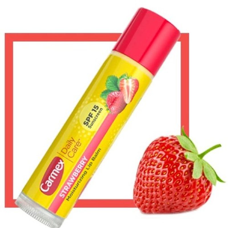 Carmex Click-Stick Moisturizing Lip Balm SPF 15 Strawberry 0.15 oz (Pack of 6)