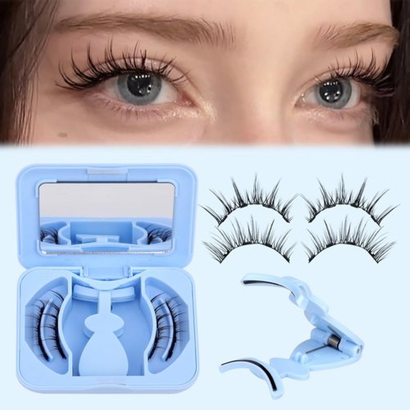 JIMIRE Magnetic Eyelashes with Applicator Upgraded Soft Magnetic Lashes Wispy Magnetic Eyelashes Natural Look Reusable Comfortable Magnetic Lashes with Applicator No Glue No Eyeliner Needed