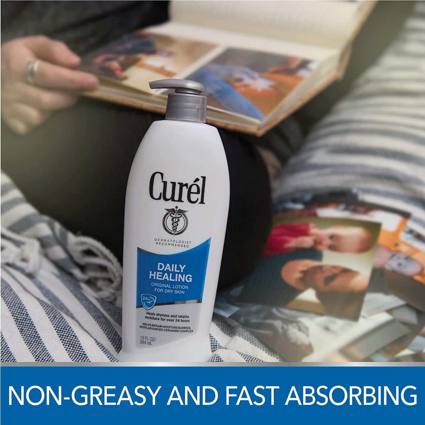 Curel Daily Healing Moisture Body Lotion, Original Formula - 13 Fl Oz (Pack of 2)