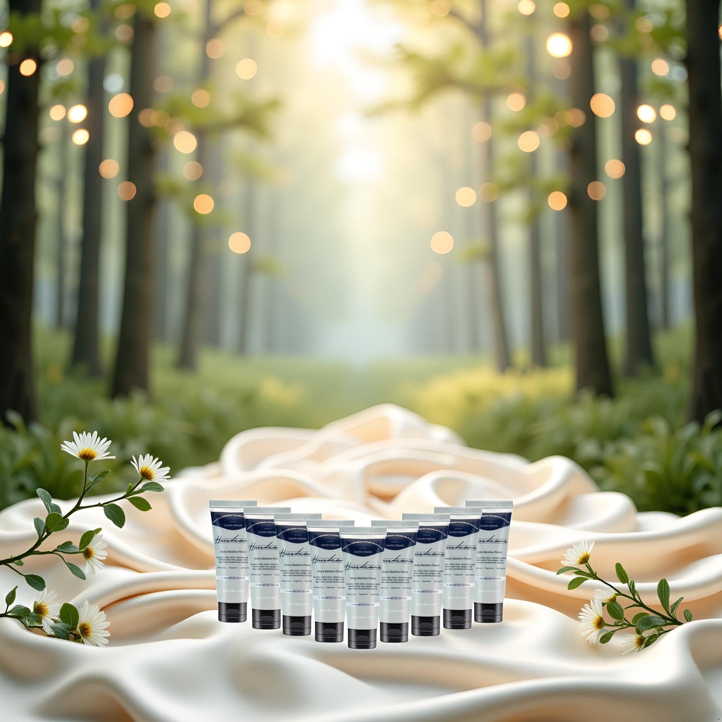 DincherBel 100 Pack Misty Bamboo Forest Hand Cream Bulk - Travel Size Scented Hand Lotion Set for Dry Cracked Hands, Ideal Holiday Gift for Women/Nurse/Bridesmaid/Teacher Appreciation, 1.0 oz/30 ml