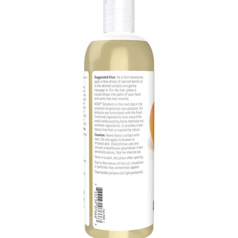 NOW Foods Solutions, Apricot Kernel Oil, Hair Moisturizer, Rejuvenating Skin Oil, Softens Fine Lines, 16-Ounce