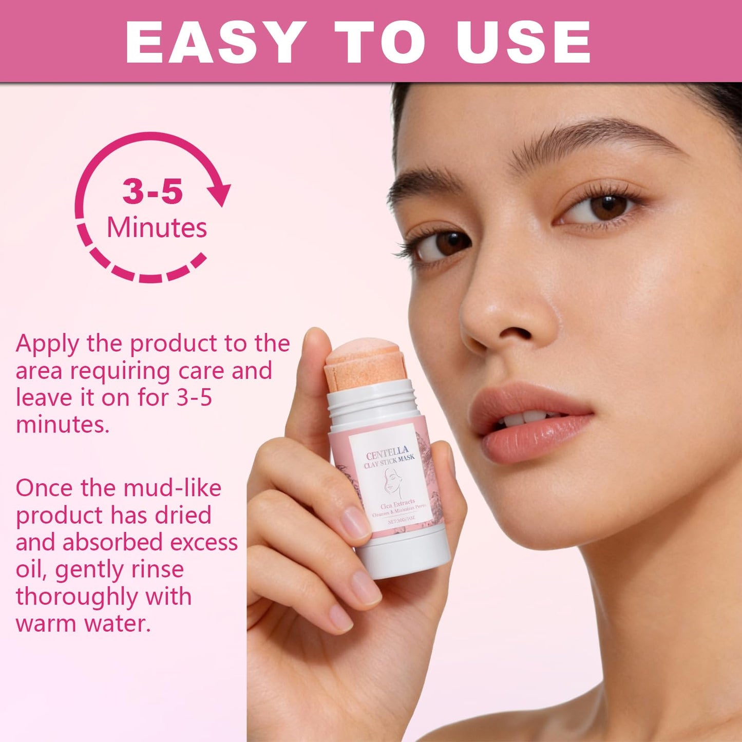 KUNAL 2 PCS Centella Clay Mask Stick,Oil Control Moisturizing & Soothing