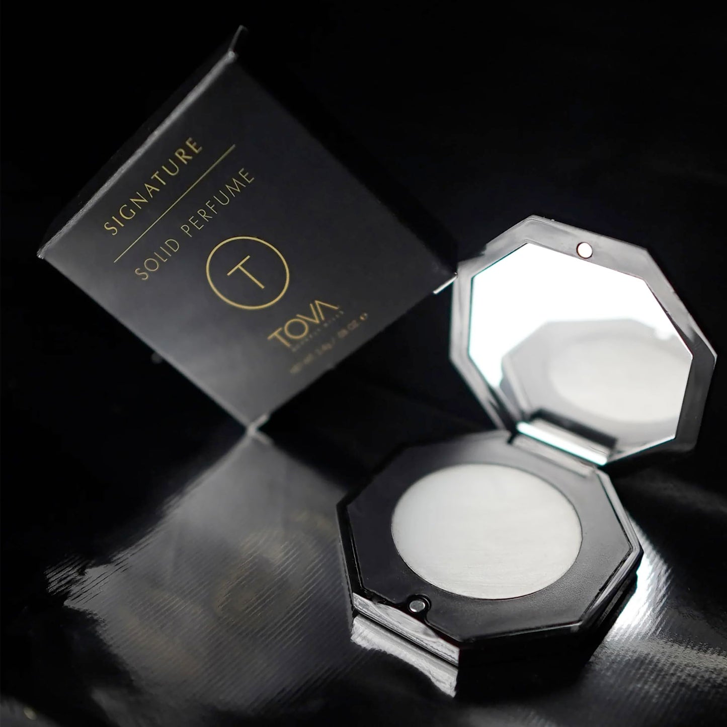 Tova Signature Solid Perfume Compact – Fresh Floral Pocket Perfume Dab-On for Women – Bergamot Jasmine Musk – USA-Made & Cruelty-Free – 2.4 g