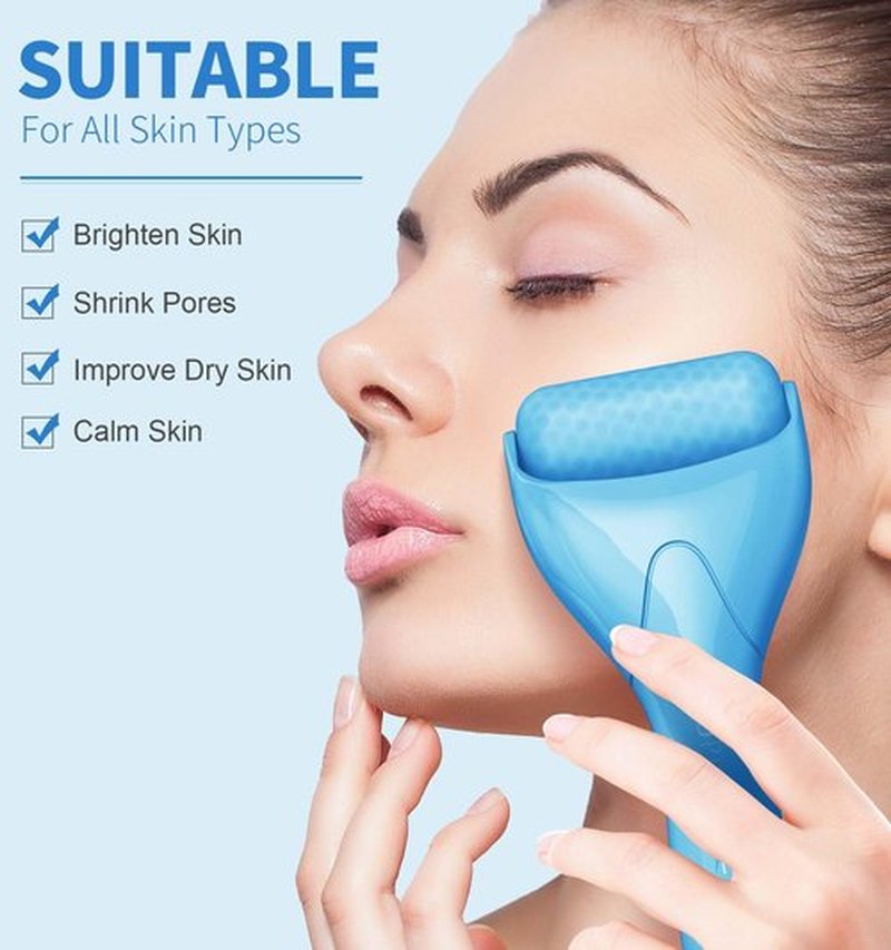 CUPID CARE Ice Roller for Face [2-Rollers], Ice Face Roller Facial Roller Massager for Beauty, Face Roller Skin Care Women Gifts | Blue