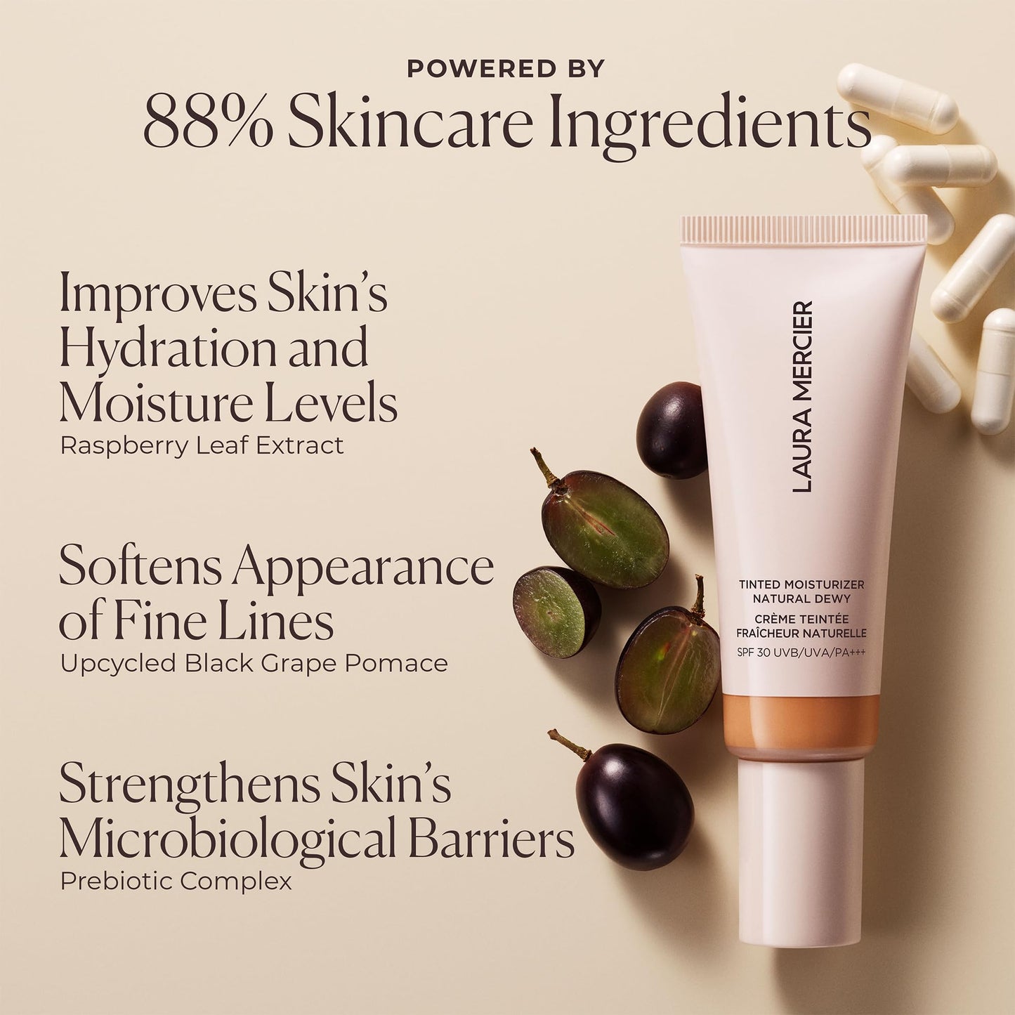 Tinted Moisturizer Natural Dewy SPF 30-4W Ochre by Laura Mercier for Women - 1.5 oz Makeup